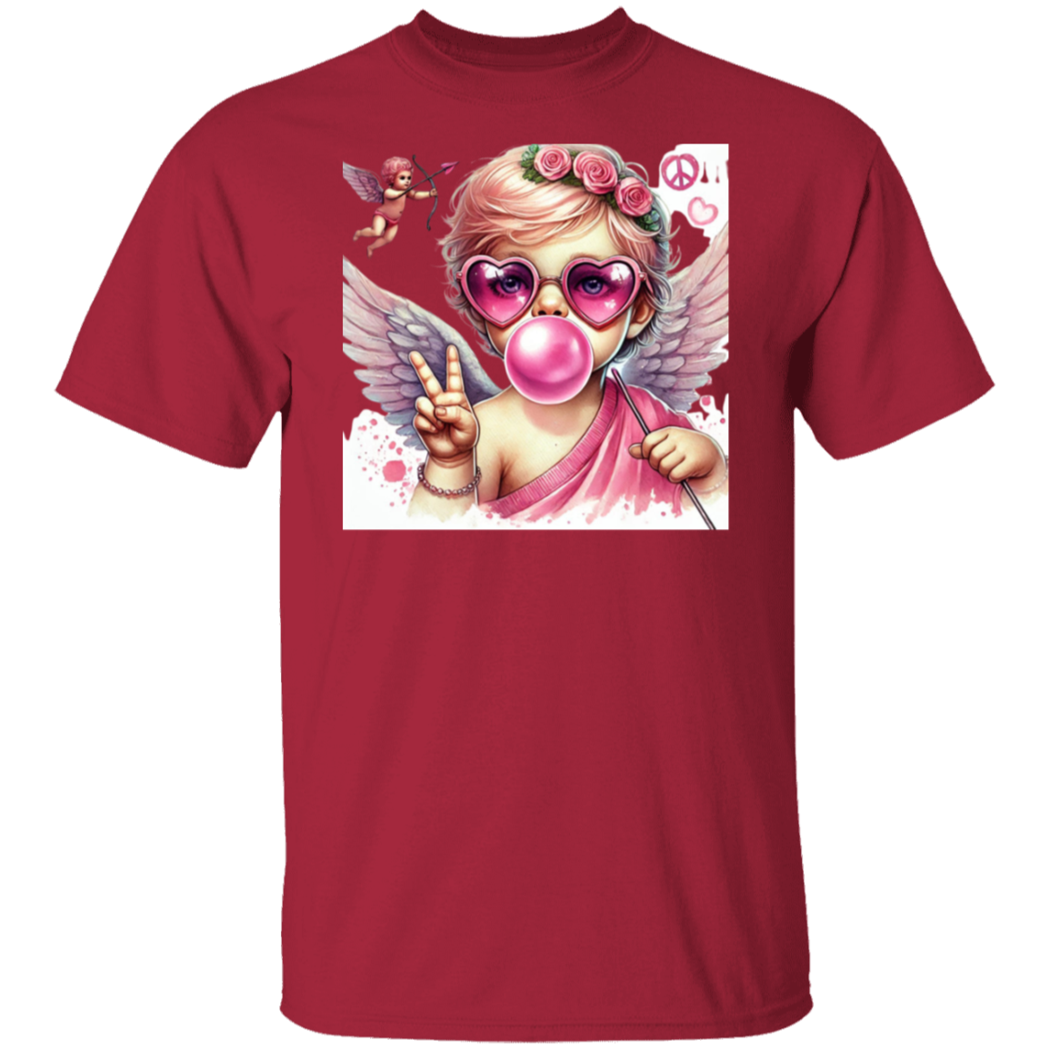Peace Love and Cupid 5.3 oz. T-Shirt