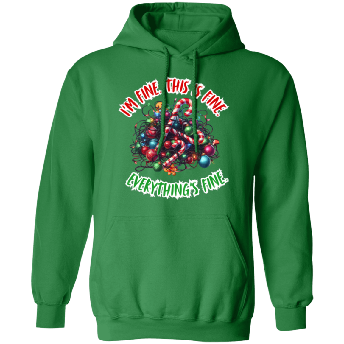 I'm Fine This is Fine Funny Christmas Gildan Pullover Hoodie