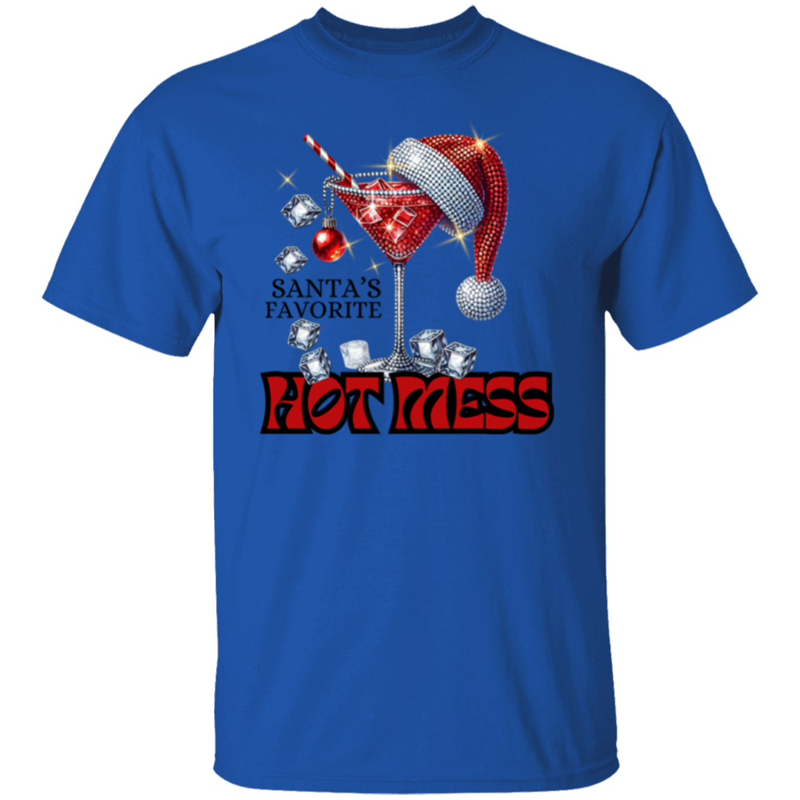 Santa's Favorite Hot Mess Christmas 5.3 oz. T-Shirt