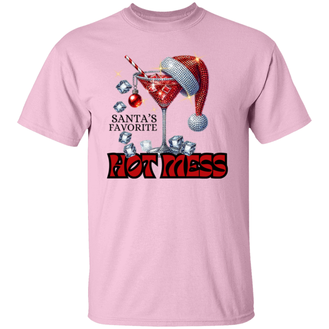 Santa's Favorite Hot Mess Christmas 5.3 oz. T-Shirt