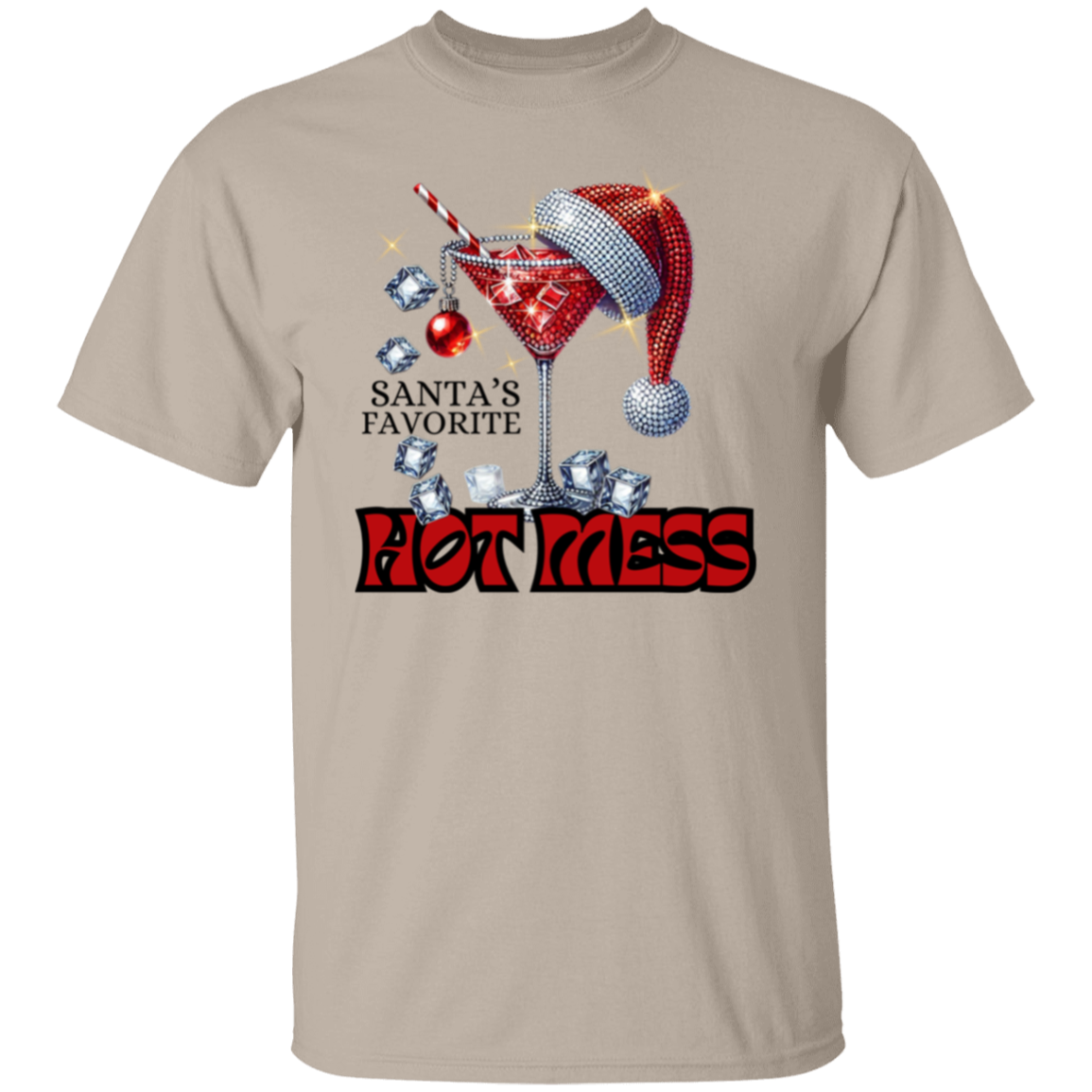 Santa's Favorite Hot Mess Christmas 5.3 oz. T-Shirt