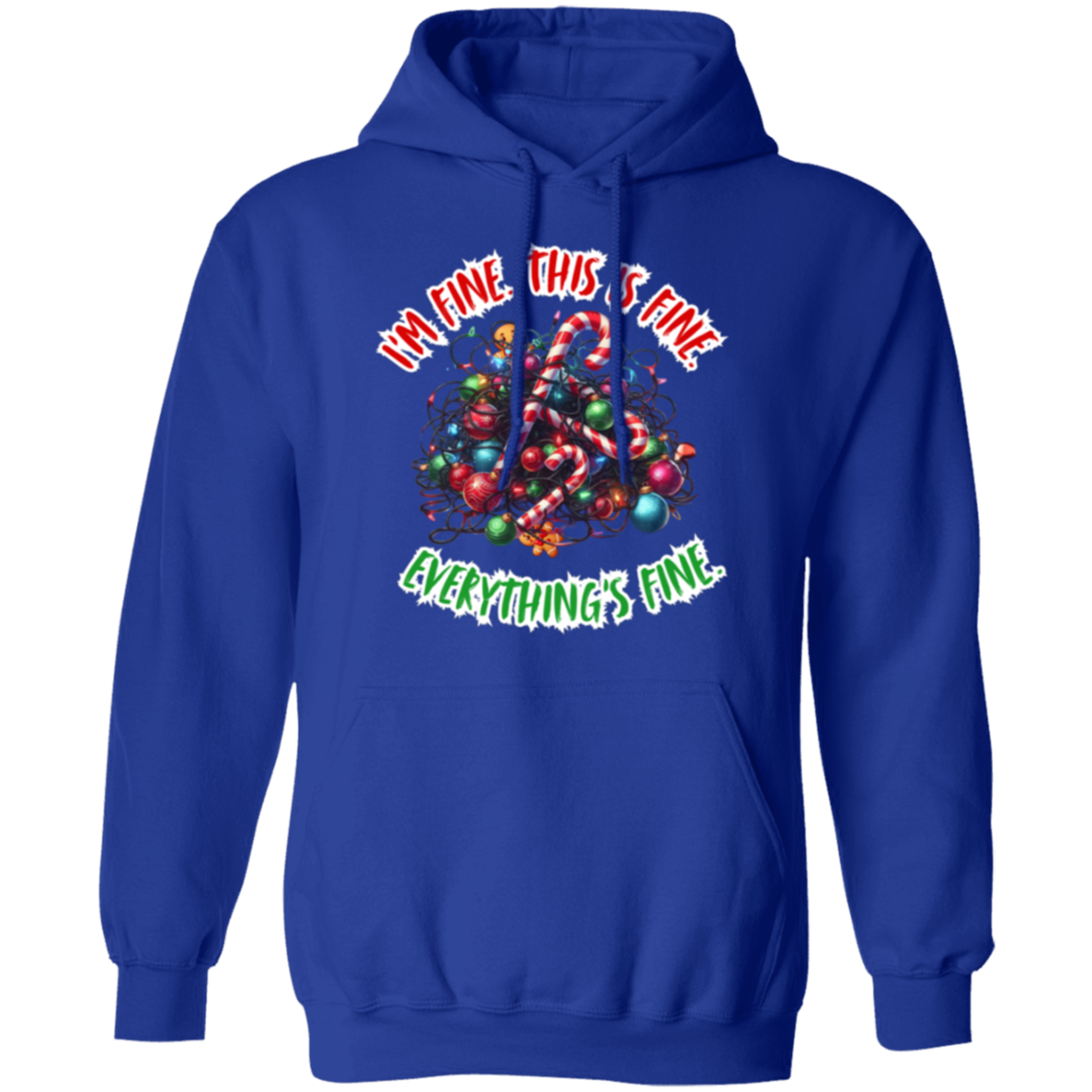 I'm Fine This is Fine Funny Christmas Gildan Pullover Hoodie