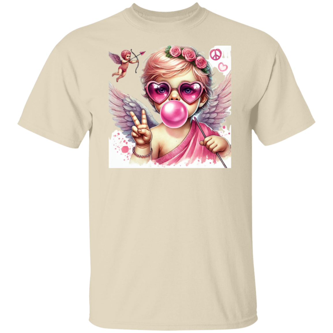 Peace Love and Cupid 5.3 oz. T-Shirt