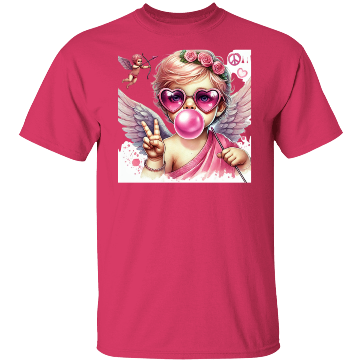 Peace Love and Cupid 5.3 oz. T-Shirt