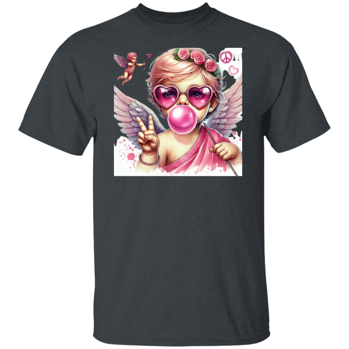 Peace Love and Cupid 5.3 oz. T-Shirt
