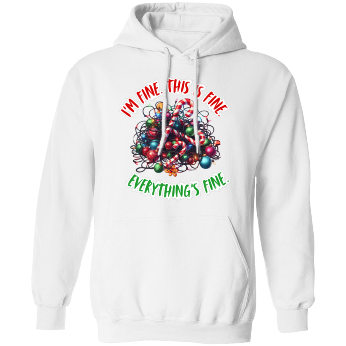 I'm Fine This is Fine Funny Christmas Gildan Pullover Hoodie
