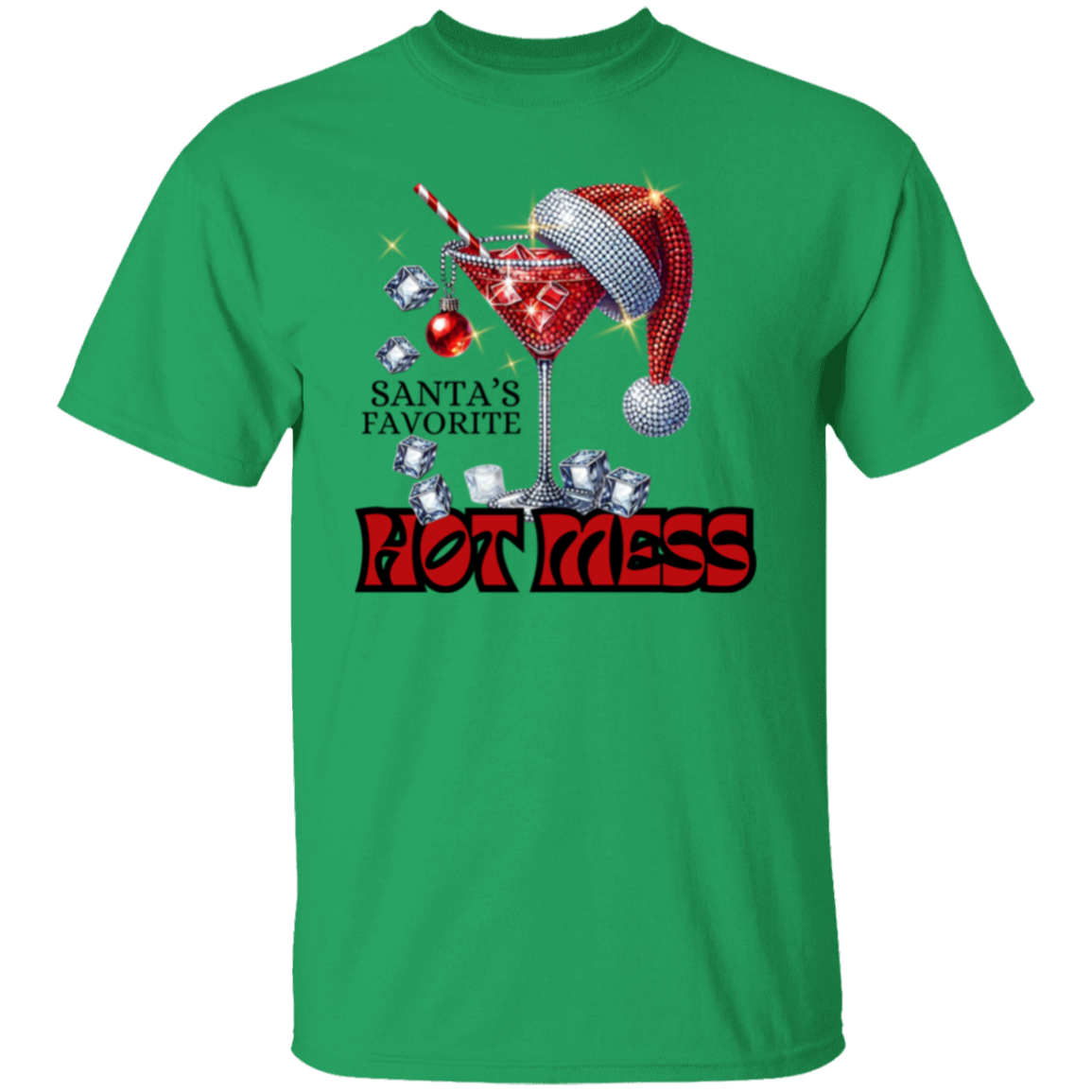 Santa's Favorite Hot Mess Christmas 5.3 oz. T-Shirt