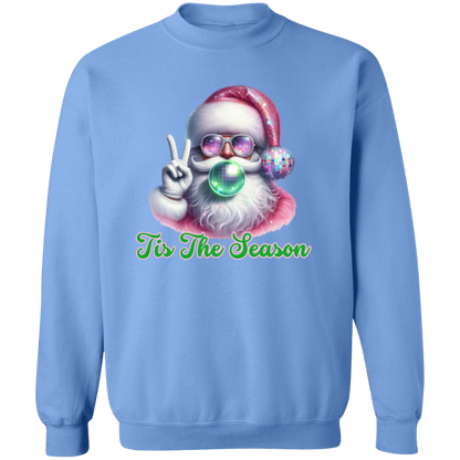 Pink Peace Disco Santa Crewneck Pullover Sweatshirt