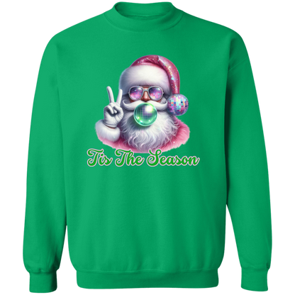 Pink Peace Disco Santa Crewneck Pullover Sweatshirt