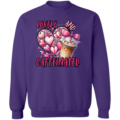 Lovely and Caffeinated Crewneck Pullover Sweatshirt